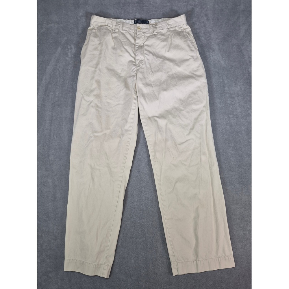 Polo Ralph Lauren Mens Tan Khaki Chino Pants 100% Cotton Size 33/30